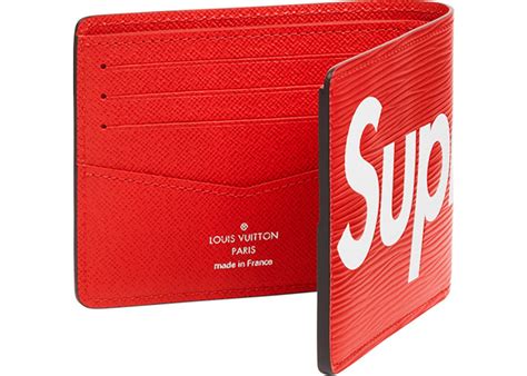 supreme louis vuitton case price|Louis Vuitton x Supreme Slender Wallet Epi Red .